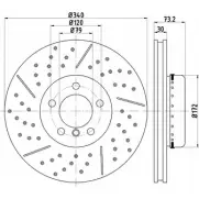 Тормозной диск MINTEX 98200 2650 0 1 MDCB2572 Bmw 2 (F22) 1 Купе 3.0 M 235 i 320 л.с. 2014 – наст. время 98200 2650