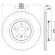 Тормозной диск MINTEX 98200 2651 0 1 MDCB2573 Bmw 2 (F22) 1 Купе 3.0 M 235 i 320 л.с. 2014 – наст. время 98200 2651