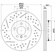 Тормозной диск MINTEX MDCB2574 98200 2652 0 1 Bmw 2 (F22) 1 Купе 3.0 M 235 i 320 л.с. 2014 – наст. время 98200 2652
