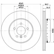 Тормозной диск MINTEX 98200 2656 Bmw 3 Gran Turismo (F34) 6 Хэтчбек 2.0 320 d xDrive 200 л.с. 2013 – 2015 MDCB2579 98200 2656 0 1