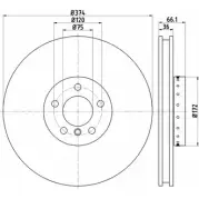 Тормозной диск MINTEX Bmw 7 (F01, F02, F03, F04) 5 Седан 4.4 750 i xDrive 450 л.с. 2012 – 2015 MDCB2590R 98200 2663 0 1 98200 2663