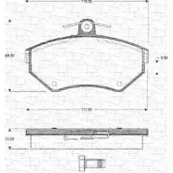 Тормозные колодки, дисковые, комплект MAGNETI MARELLI 1193771519 363702161038 BP1038 21 945