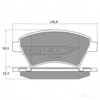 Тормозные колодки, комплект TOMEX BRAKES tx1354 1424312032 23930 1 3-54 - Изображение 4