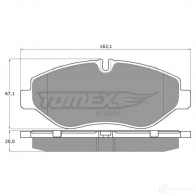 Тормозные колодки, комплект TOMEX BRAKES 29229 tx1586 15-8 6 1425025380 - Изображение 1