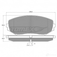 Тормозные колодки, комплект TOMEX BRAKES 14 -92 1425025308 tx1492 24346 - Изображение 1