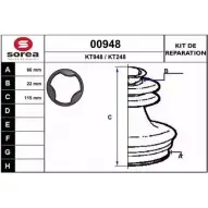 Комплект пылника, приводной вал SNRA 00948 K T248 1194328406 KT948
