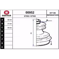 Комплект пылника, приводной вал SNRA 00952 KT952 K T252 1194328412
