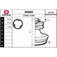 Комплект пылника, приводной вал SNRA 1194328428 00960 KT960 KT26 0