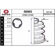 Комплект пылника, приводной вал SNRA 00965 KT965 1194328434 K T265