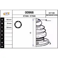 Комплект пылника, приводной вал SNRA 00966 1194328436 KT966 KT2 66