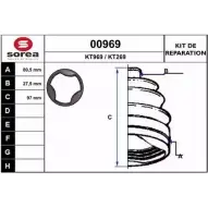 Комплект пылника, приводной вал SNRA KT26 9 00969 1194328442 KT969