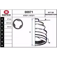 Комплект пылника, приводной вал SNRA 1194328444 00971 K T271 KT971