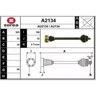 Приводной вал SNRA Audi 80 (B4, 8C5) 4 Универсал 2.3 E 133 л.с. 1992 – 1996 AU2134 AU1 34 A2134