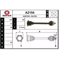 Приводной вал SNRA AU2154 AU15 4 Audi 80 (B4, 8C5) 4 Универсал 2.3 E 133 л.с. 1992 – 1996 A2154