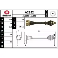 Приводной вал SNRA AU252 Audi A6 (C4) 1 Седан 4.2 S6 Plus Quattro 326 л.с. 1996 – 1997 A U2252 A2252