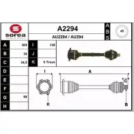 Приводной вал SNRA A2294 Audi A6 (C4) 1 Универсал 2.0 100 л.с. 1994 – 1997 AU294 AU2 294