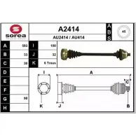 Приводной вал SNRA AU2 414 Audi A4 (B5) 1 Седан 1.8 Quattro 115 л.с. 1995 – 2000 A2414 AU414