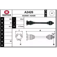 Приводной вал SNRA AU426 Audi A4 (B7) 3 Седан 2.0 Tdi Quattro 163 л.с. 2006 – 2008 AU242 6 A2426