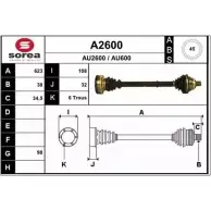 Приводной вал SNRA Audi A6 (C4) 1 Седан 4.2 S6 Plus Quattro 326 л.с. 1996 – 1997 AU600 AU 2600 A2600