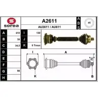 Приводной вал SNRA A2611 AU611 Audi A6 (C5) 2 1997 – 2004 AU26 11