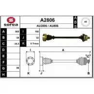 Приводной вал SNRA Audi A8 (D2) 1 Седан 4.2 Quattro 245 л.с. 1994 – 1996 A U2806 A2806 AU806