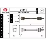 Приводной вал SNRA BM141 B M1141 Bmw 3 (E46) 4 Седан 1.8 316 i 115 л.с. 2002 – 2005 B1141