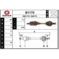 Приводной вал SNRA BM11 70 BM170 1194329184 B1170