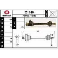 Приводной вал SNRA T C1140 TC140 C1140 Citroen Saxo 1 (S0, S1) Хэтчбек 1.6 VTR 109 л.с. 1996 – 1999