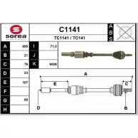 Приводной вал SNRA C1141 Citroen Saxo 1 (S0, S1) Хэтчбек 1.6 VTR 109 л.с. 1996 – 1999 TC1 141 TC141