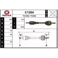 Приводной вал SNRA TC 1204 C1204 1194329355 TC204