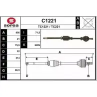 Приводной вал SNRA C1221 TC221 1194329381 T C1221