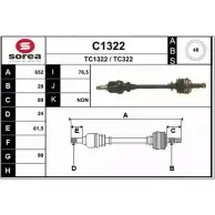 Приводной вал SNRA TC1 322 C1322 1194329465 TC322