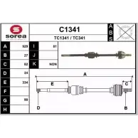 Приводной вал SNRA C1341 TC134 1 TC341 1194329499