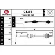 Приводной вал SNRA C1365 Fiat Ulysse (179) 2 2002 – 2011 TC13 65 TC365