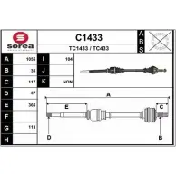 Приводной вал SNRA TC 1433 TC433 C1433 1194329589