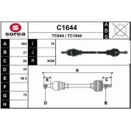 Приводной вал SNRA Peugeot 301 1 (PF1) 2012 – 2020 C1644 TC164 4 TC644