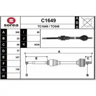 Приводной вал SNRA TC649 C1649 T C1649 Citroen C5 1 (DC, PF3) Хэтчбек 3.0 V6 (DCxFxC. DCxFxF) 207 л.с. 2001 – 2004