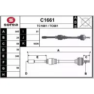 Приводной вал SNRA TC661 TC166 1 Citroen C5 1 (DE, PF3) Универсал 2.0 16V (DERFNF. DERFNC. RERFNC) 136 л.с. 2001 – 2004 C1661