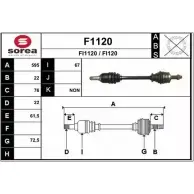 Приводной вал SNRA F1120 Fiat Panda (169) 2 2003 – 2012 FI112 0 FI120