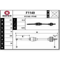 Приводной вал SNRA FI11 49 F1149 FI149 Fiat Idea (350) 1 Минивэн 1.9 JTD 101 л.с. 2004 – 2025