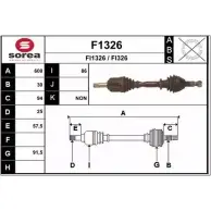 Приводной вал SNRA F1326 Fiat Croma (194) 2 Универсал 1.9 D Multijet (194AxC1B. 194AxC12) 150 л.с. 2005 – 2011 FI1 326 FI326