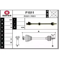 Приводной вал SNRA FI15 11 Fiat Brava F1511 FI511