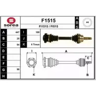 Приводной вал SNRA FI515 F1515 Fiat Brava (182) 1 Хэтчбек 1.9 TD 100 S (182.BF) 100 л.с. 1996 – 2001 F I1515