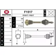 Приводной вал SNRA FI151 7 F1517 Fiat Bravo (182) 1 Хэтчбек 1.9 JTD 100 л.с. 2000 – 2001 FI517