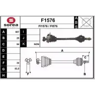 Приводной вал SNRA F1576 FI576 FI15 76 Fiat Multipla (186) 1 1998 – 2010