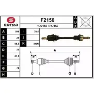 Приводной вал SNRA Ford KA 1 (CCQ, RB) 1996 – 2008 F2150 FO2150 F O150