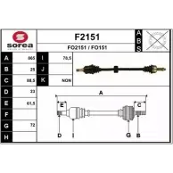Приводной вал SNRA Ford KA 1 (CCQ, RB) 1996 – 2008 FO1 51 FO2151 F2151