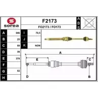 Приводной вал SNRA Ford Focus 1 Хэтчбек 2.0 ST170 173 л.с. 2002 – 2004 FO2173 FO 173 F2173