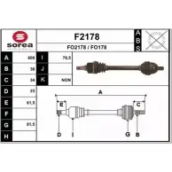 Приводной вал SNRA FO2178 FO17 8 Ford Focus 2 Хэтчбек 1.6 100 л.с. 2004 – 2012 F2178