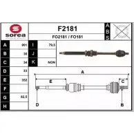 Приводной вал SNRA Ford Focus 2 Хэтчбек 1.8 125 л.с. 2006 – 2012 F O181 F2181 FO2181